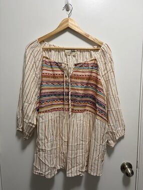 Savanna Jane 3/4 Sleeve Embroidered Bohemian Top Women’s Size 3X